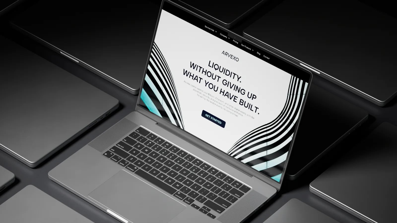 Arvexo website on a laptop